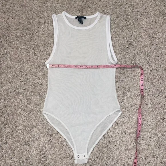 White Sheer Mesh Bodysuit - Picture 4 of 7